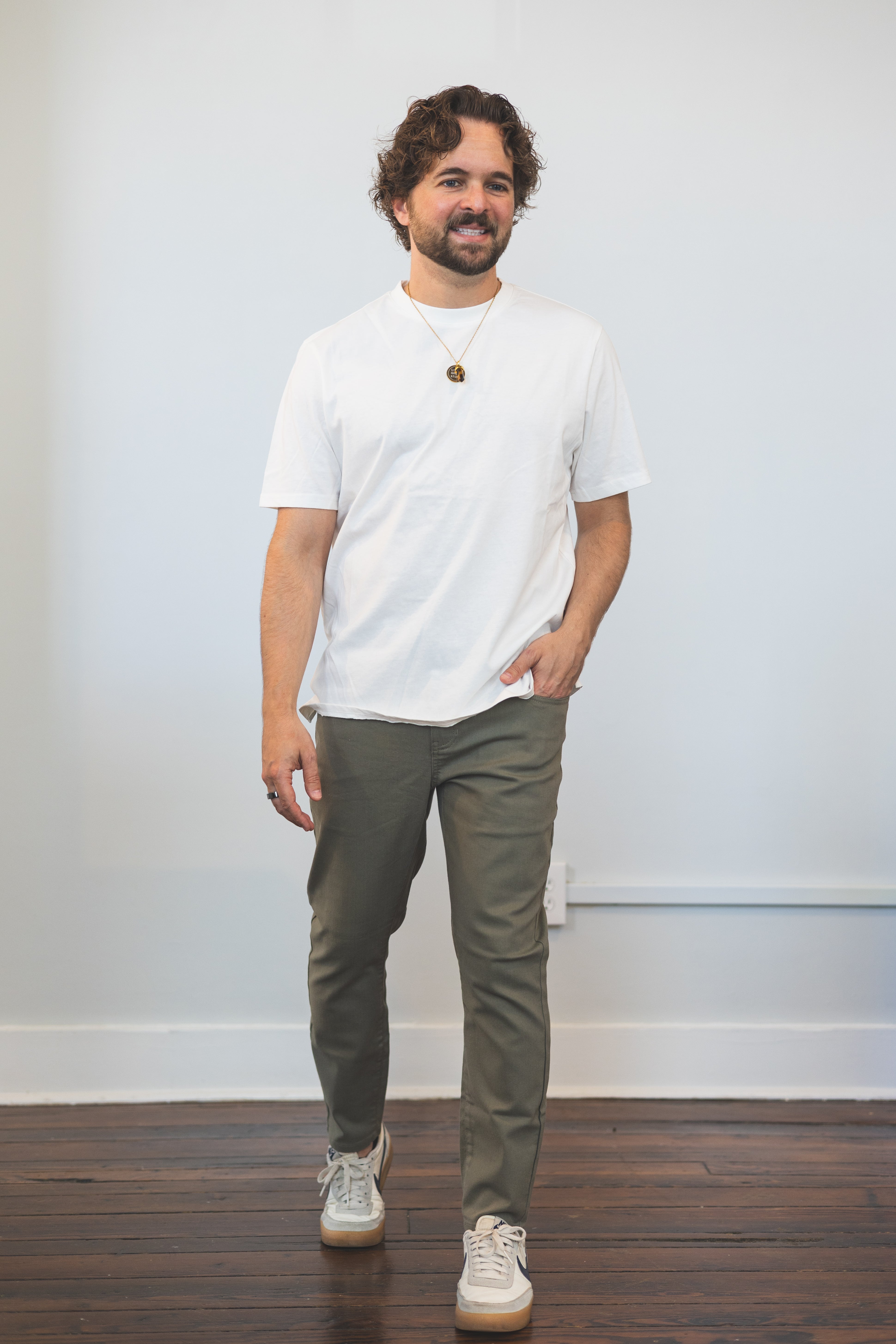 Garment Dyed Stretch Jeans Kelp