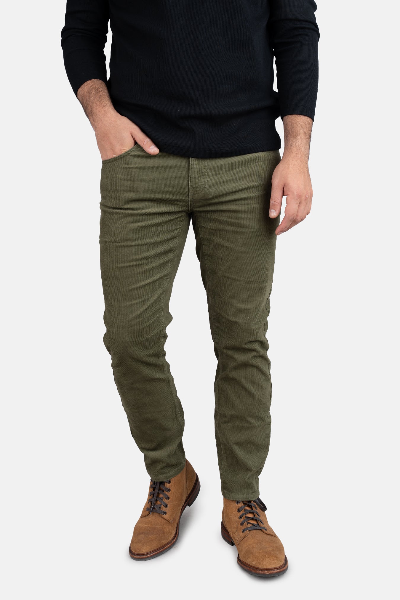 Stretch Cord 5 Pocket Pants Olive