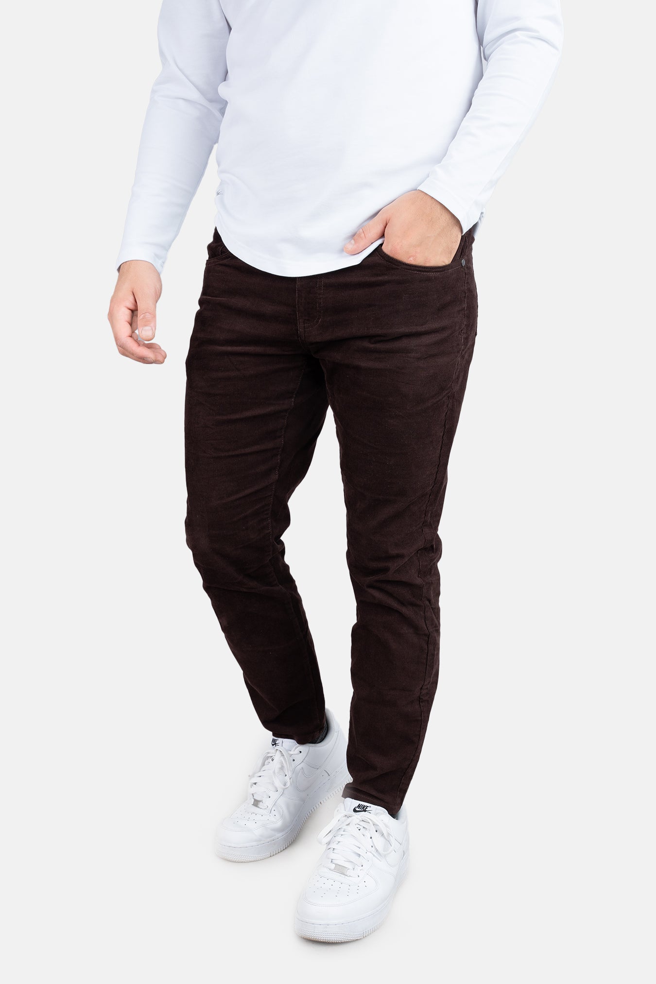 Stretch Cord 5 Pocket Pants Brown