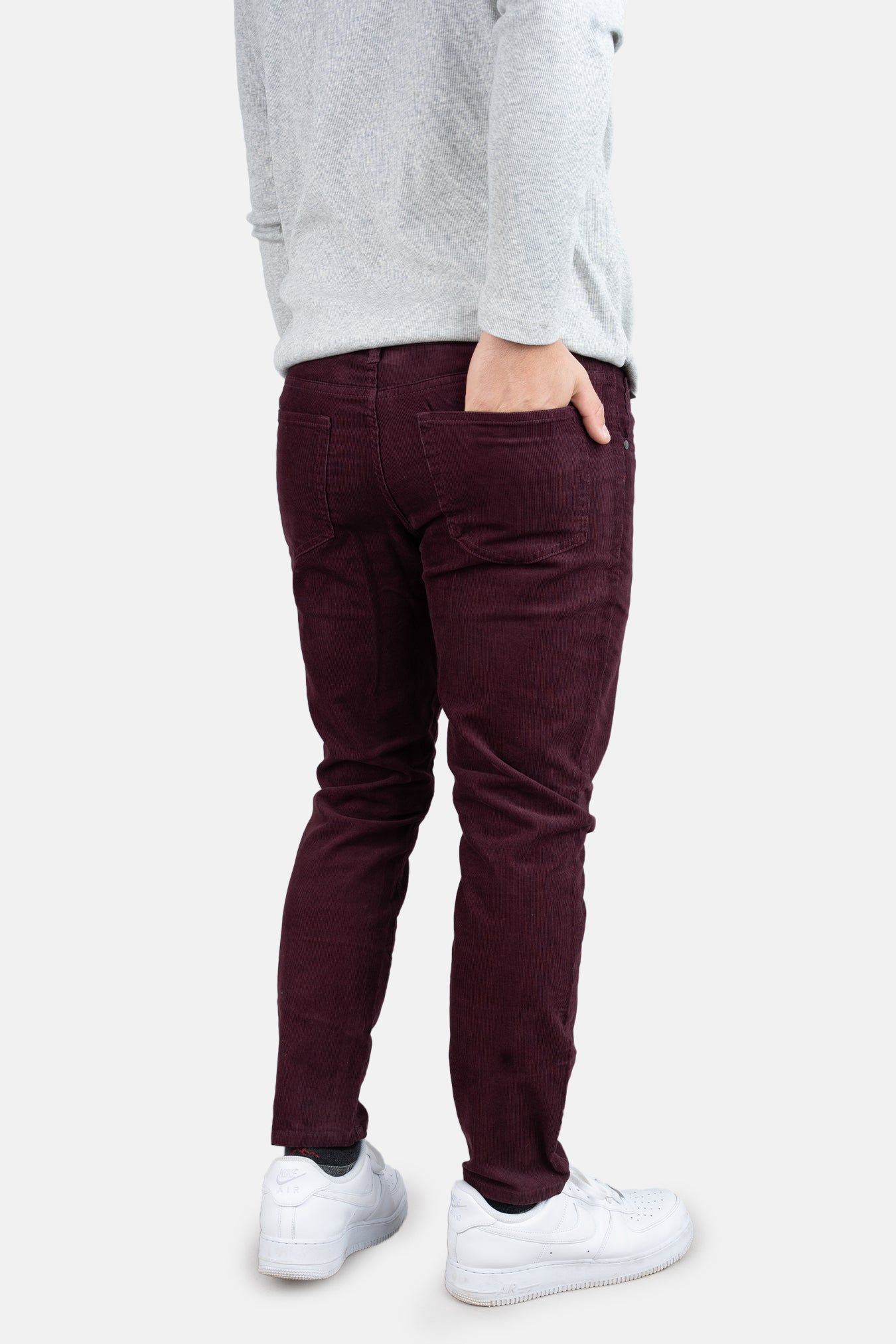 Stretch Cord 5 Pocket Pants Burgundy