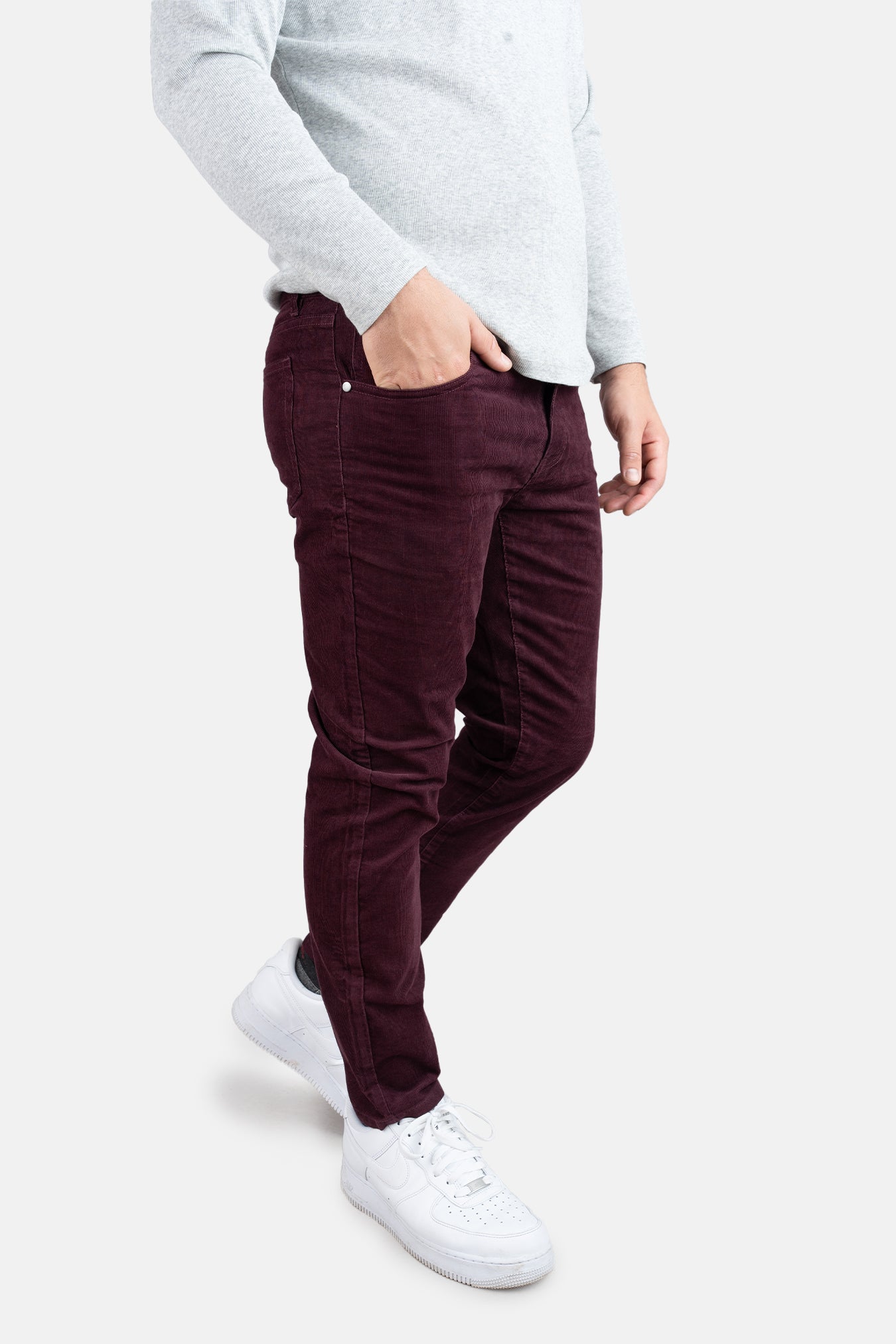 Stretch Cord 5 Pocket Pants Burgundy