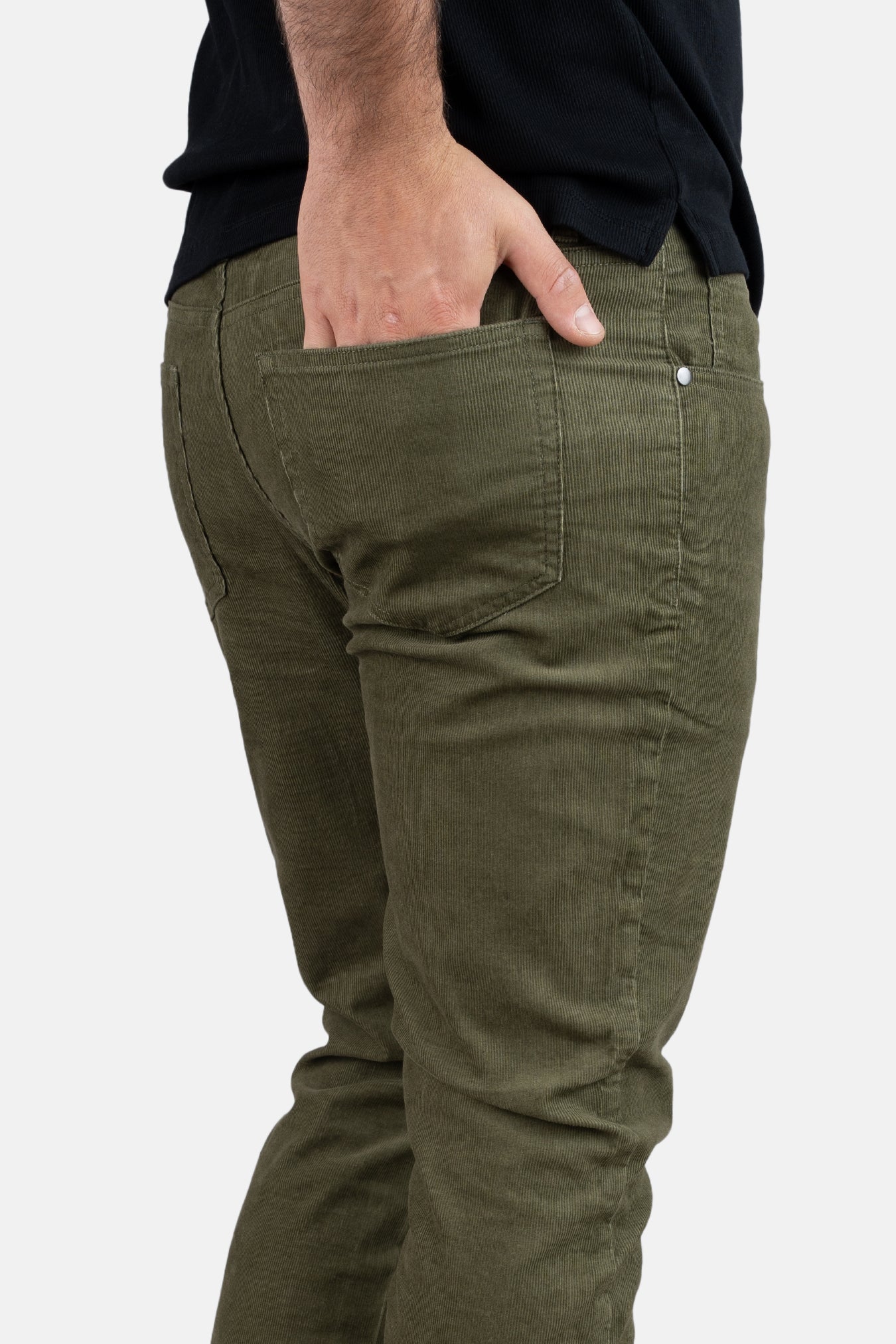 Stretch Cord 5 Pocket Pants Olive