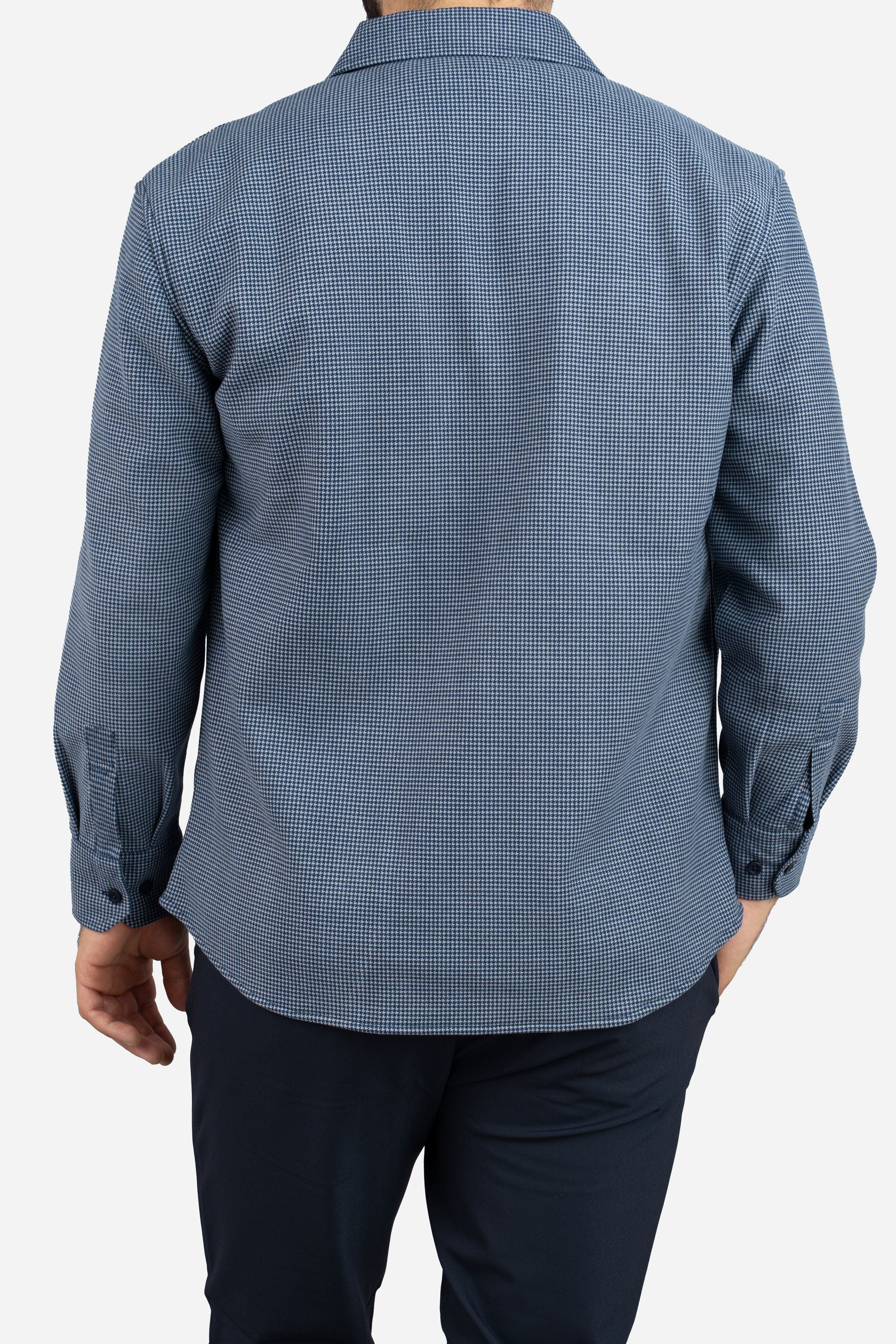 Cozy Overshirt Blue Houndstooth