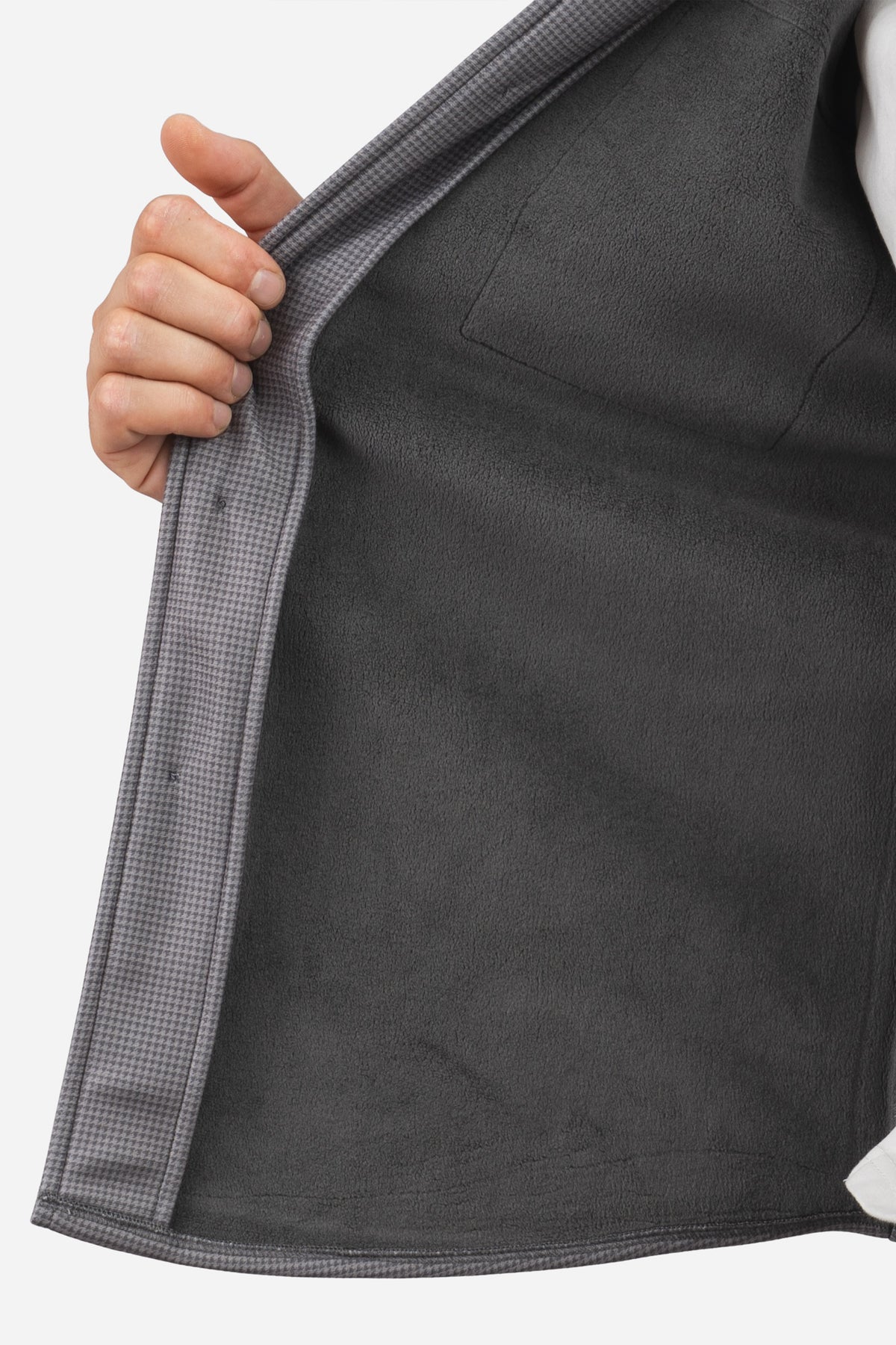 Cozy Overshirt Gray Houndstooth