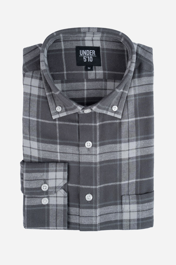 Flannel Button Down Shirt Gray