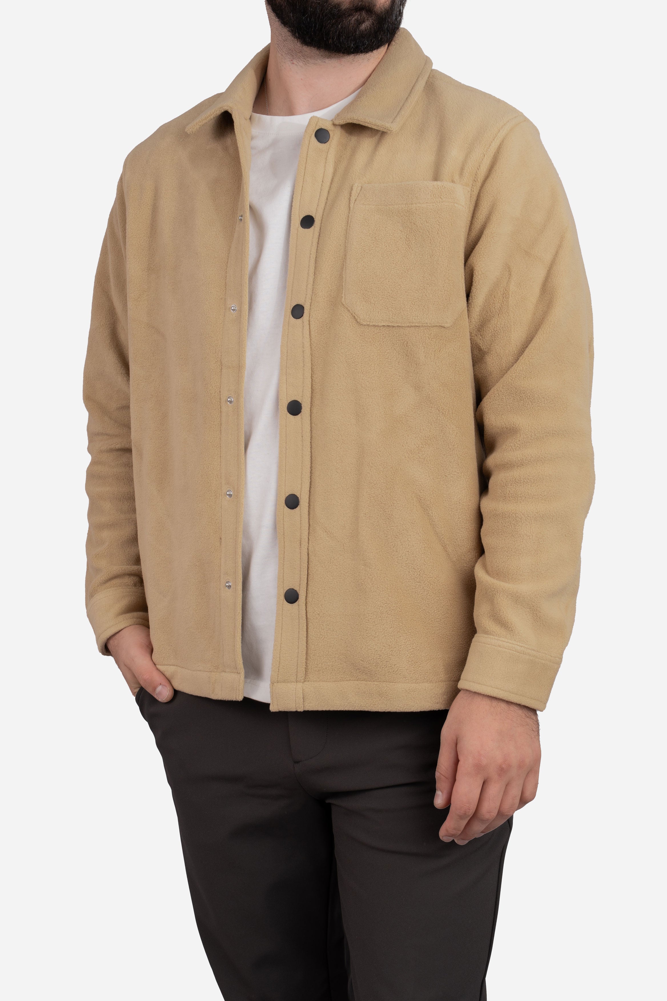 Fleece Overshirt Tan