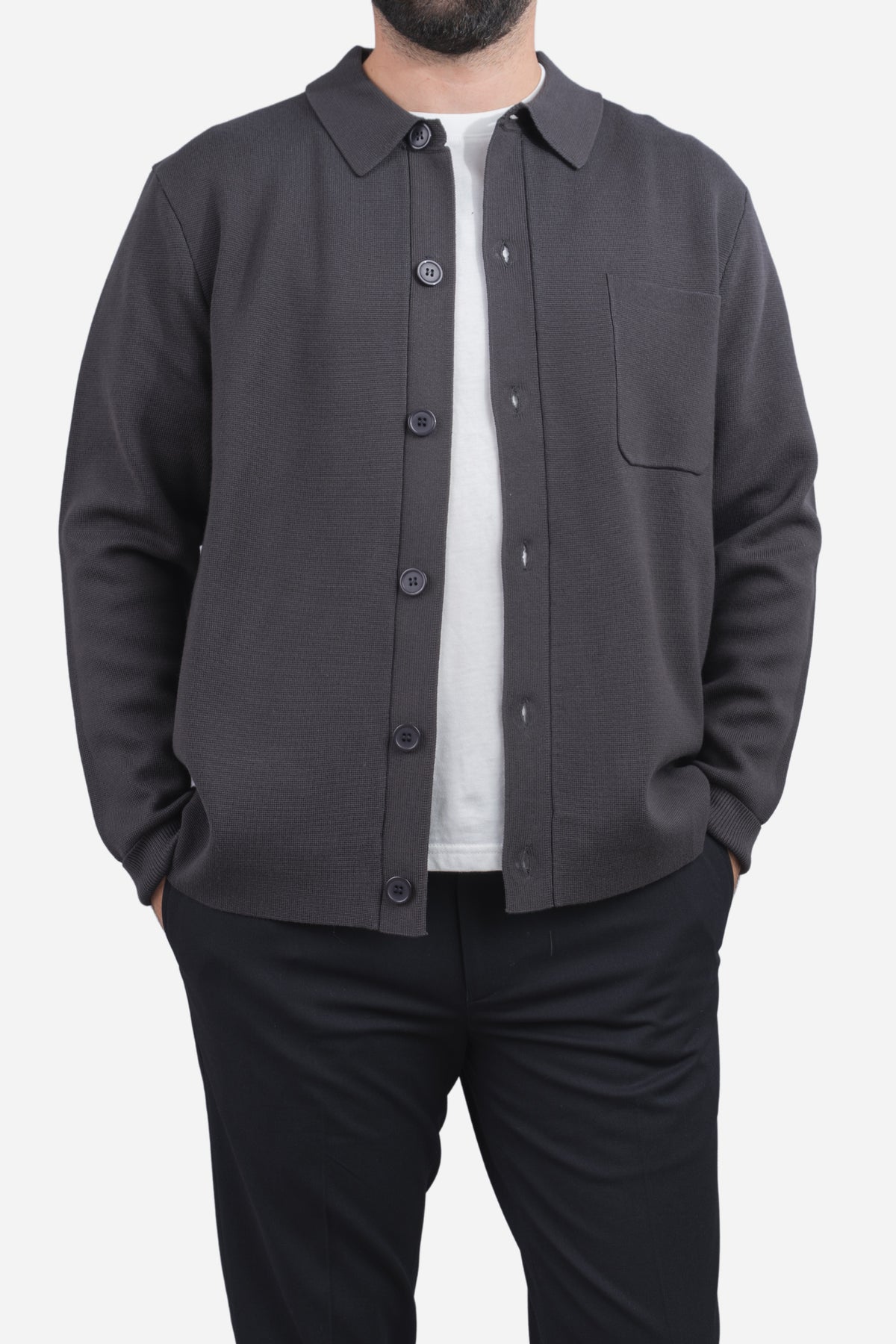Hudson Shirt Cardigan Iron Gray