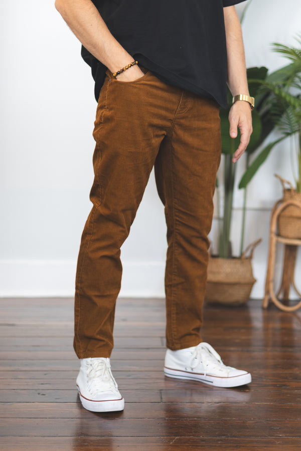 Stretch Cord 5 Pocket Pants Caramel