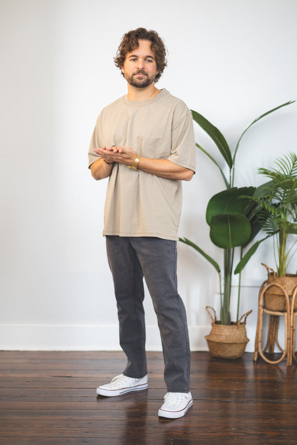 Straight Fit Stretch Jeans Gray