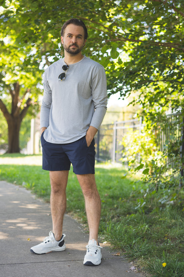 Long Sleeve Running T-Shirt Light Gray