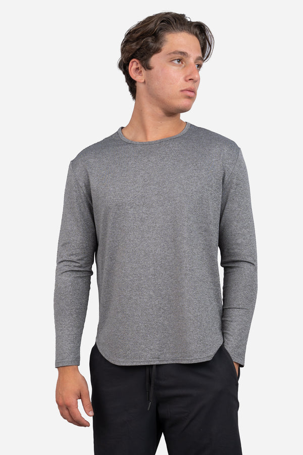 Long Sleeve Running T-Shirt Charcoal