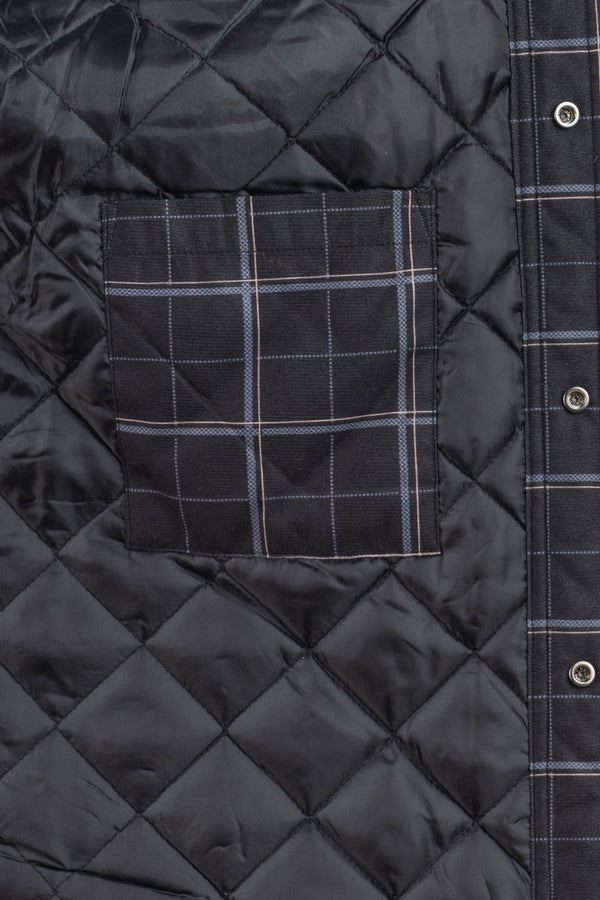 Padded Shacket Charcoal Plaid