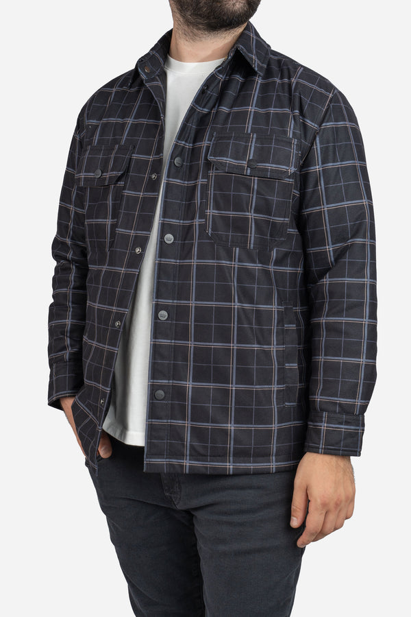 Padded Shacket Charcoal Plaid