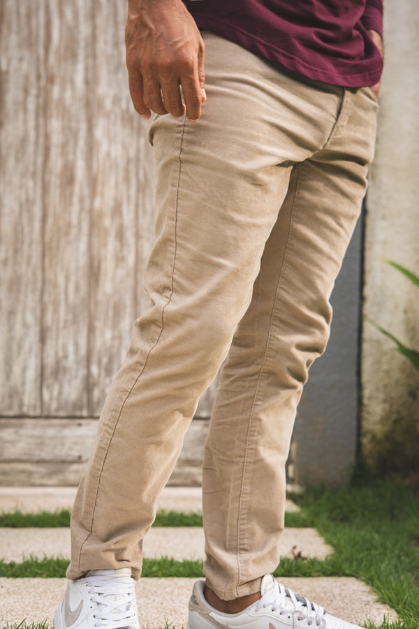 Stretch Cord 5 Pocket Pants Beige