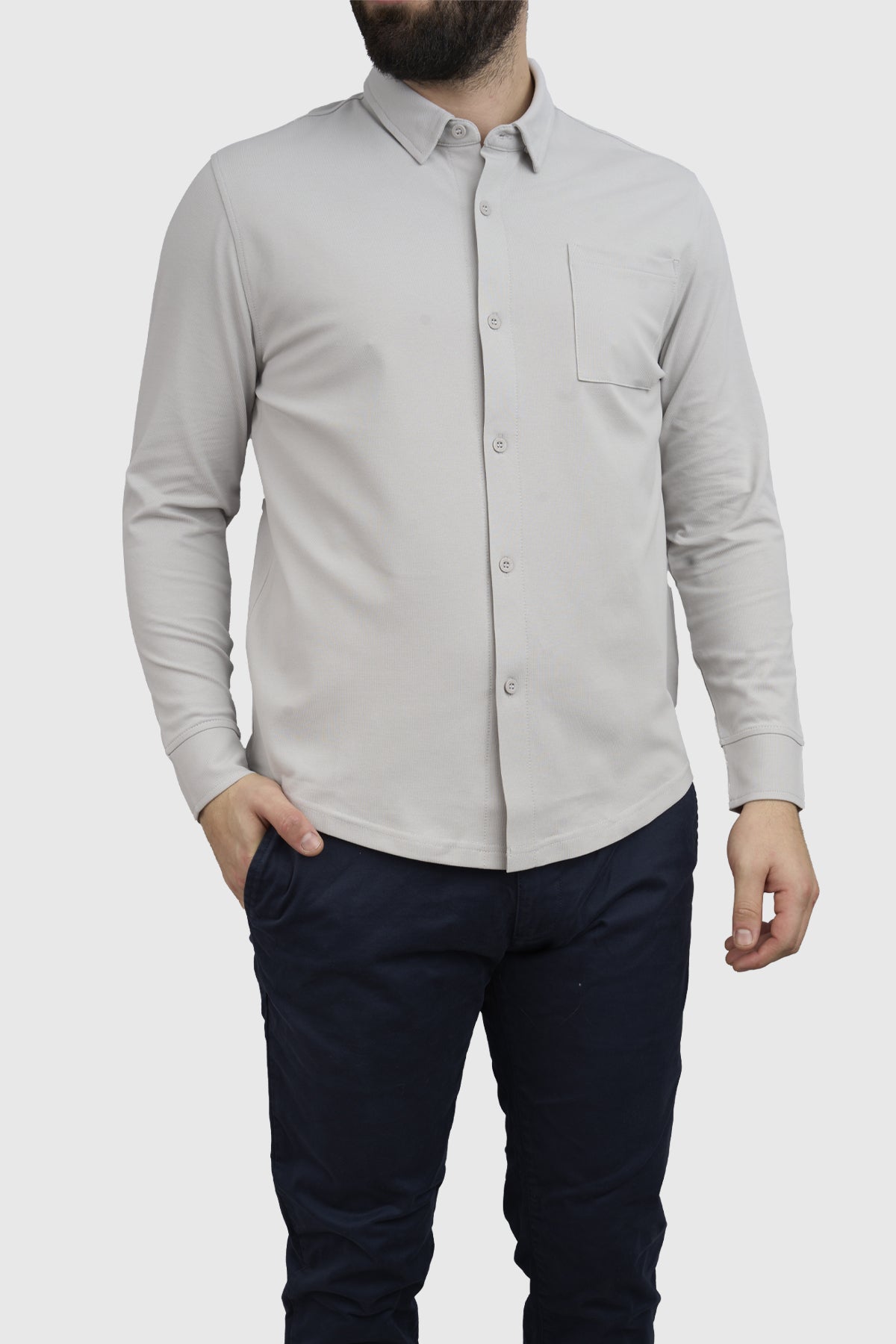 Performance Pique Button Down Shirt Mist