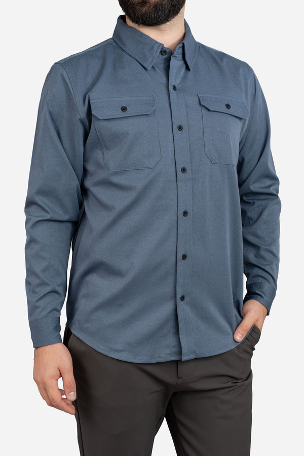 Roam Stonewash Button Down Shirt Slate