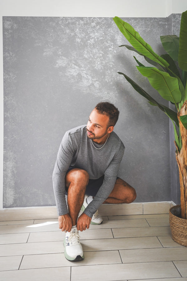 Long Sleeve Running T-Shirt Charcoal