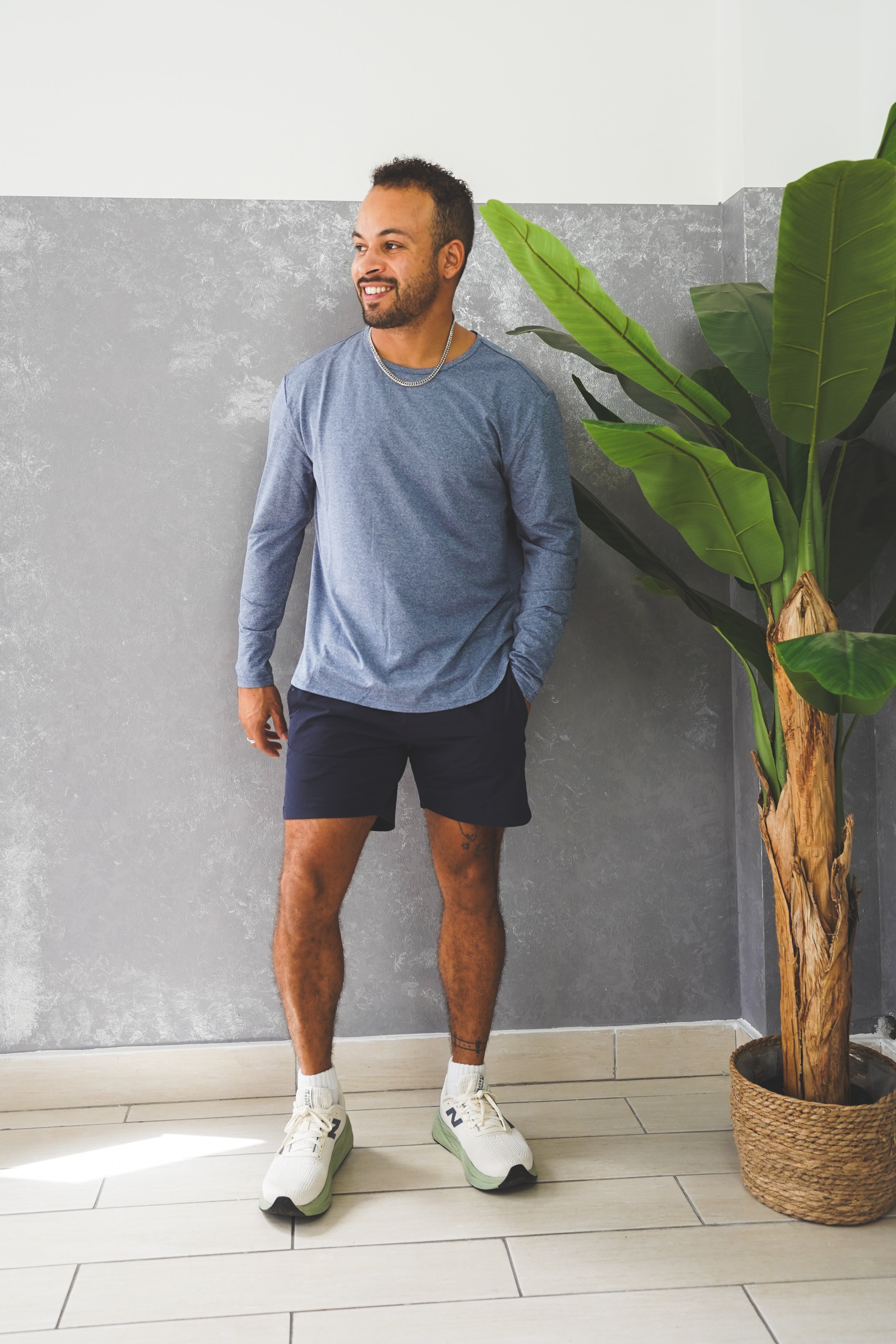 Long Sleeve Running T-Shirt Navy