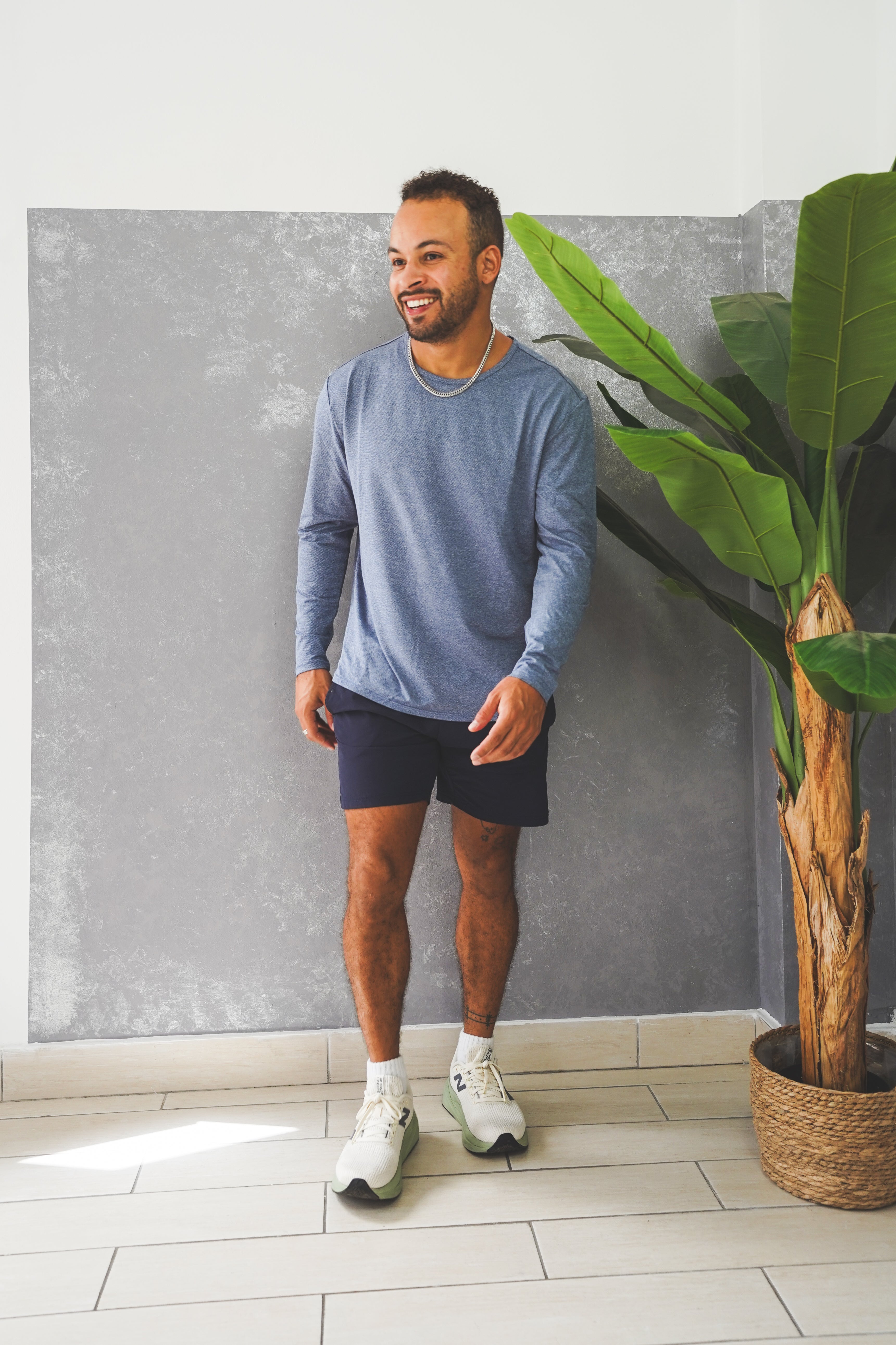 Long Sleeve Running T-Shirt Navy