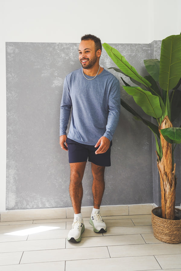 Long Sleeve Running T-Shirt Navy