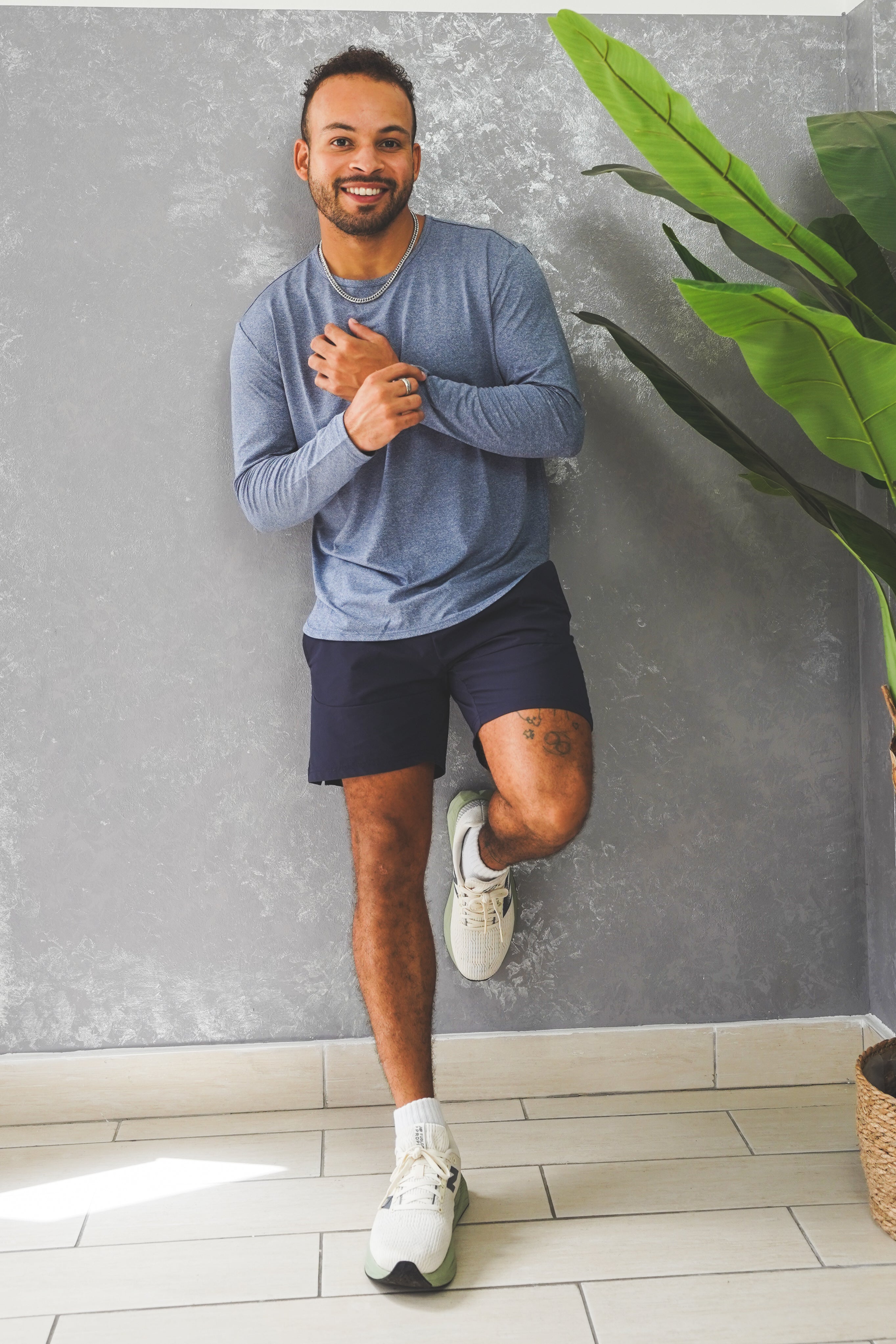 Long Sleeve Running T-Shirt Navy