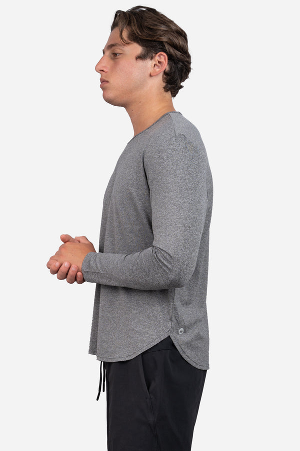 Long Sleeve Running T-Shirt Charcoal