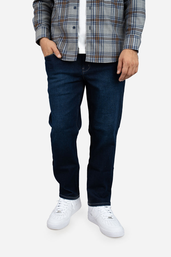 Straight Fit Stretch Jeans Dark Wash