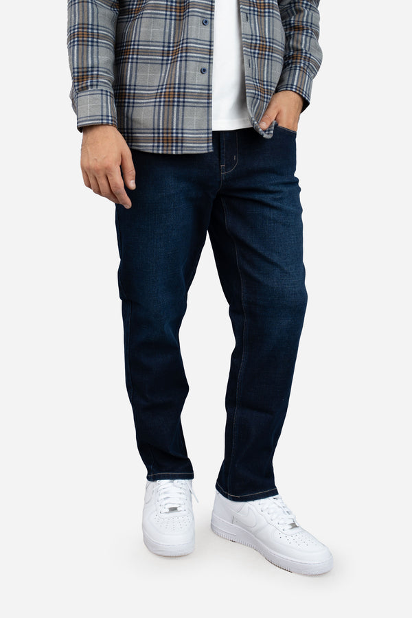 Straight Fit Stretch Jeans Dark Wash