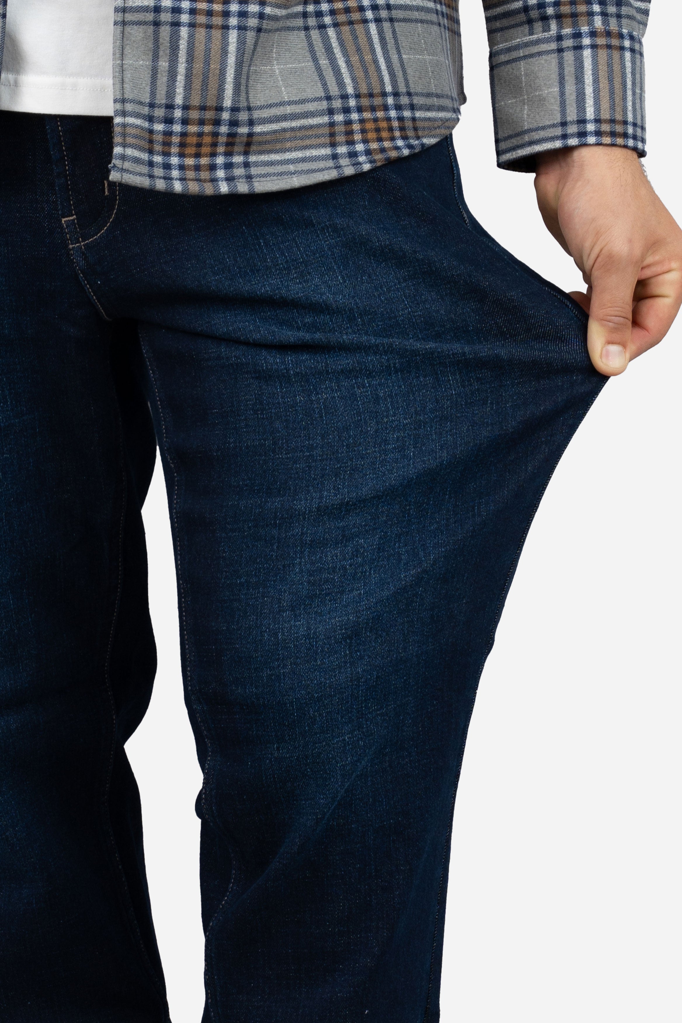 Straight Fit Stretch Jeans Dark Wash