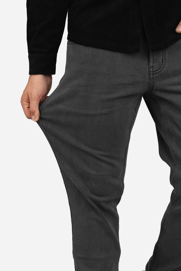 Straight Fit Stretch Jeans Gray