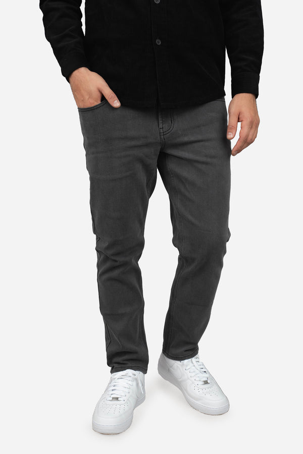 Straight Fit Stretch Jeans Gray