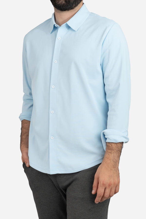 Tech Button Down Shirt Light Blue