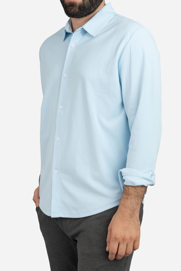 Tech Button Down Shirt Light Blue