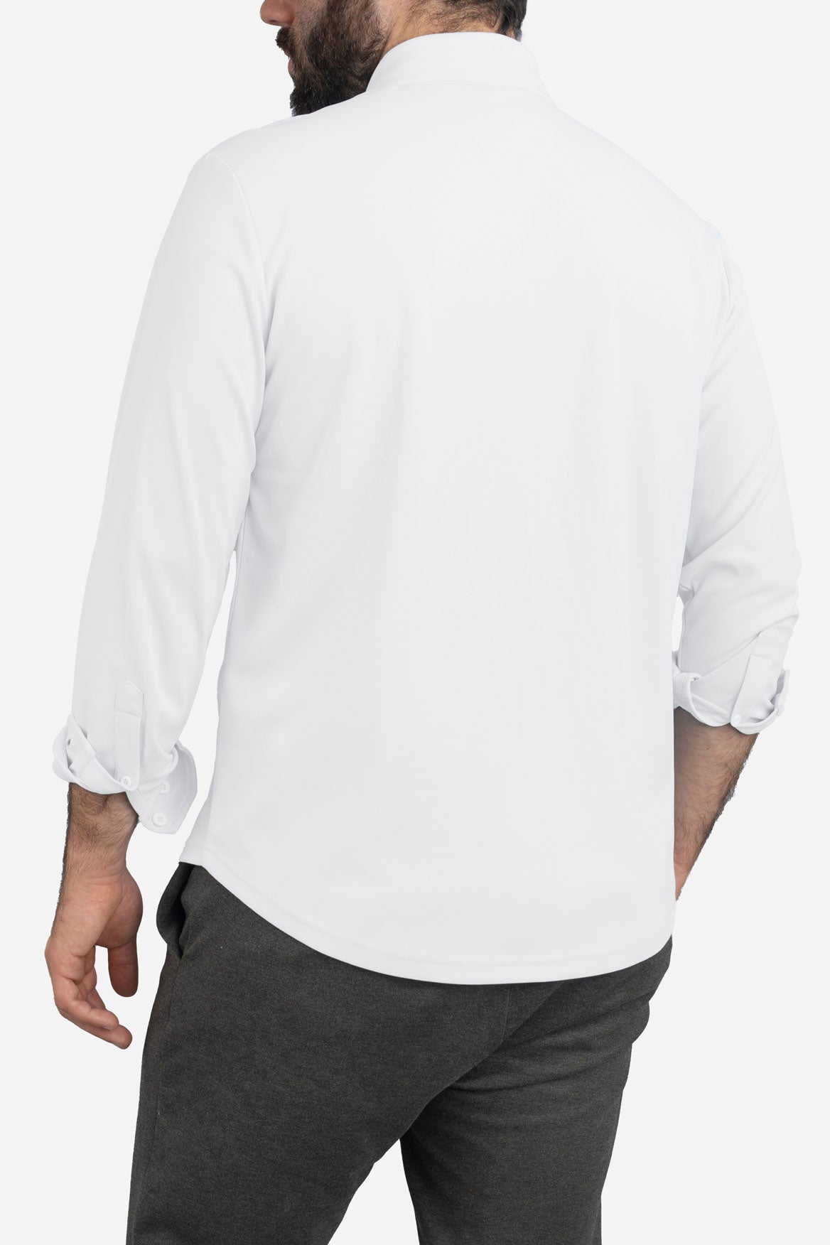 Tech Button Down Shirt White