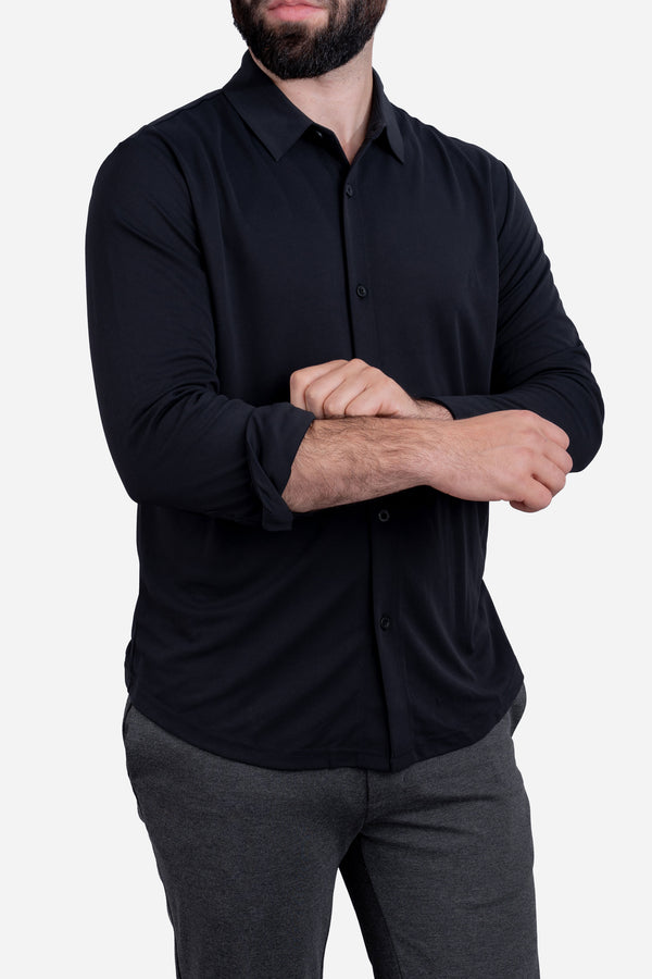 Tech Button Down Shirt Black