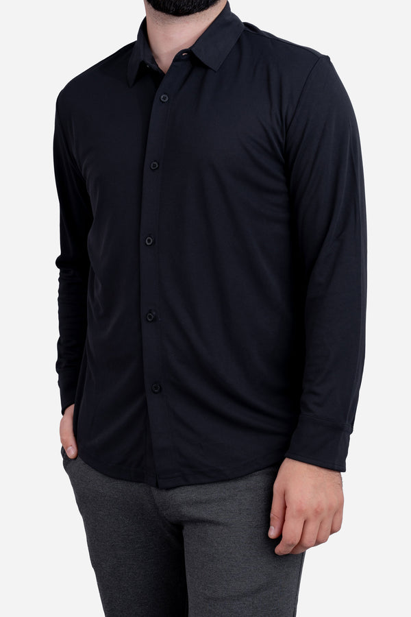Tech Button Down Shirt Black