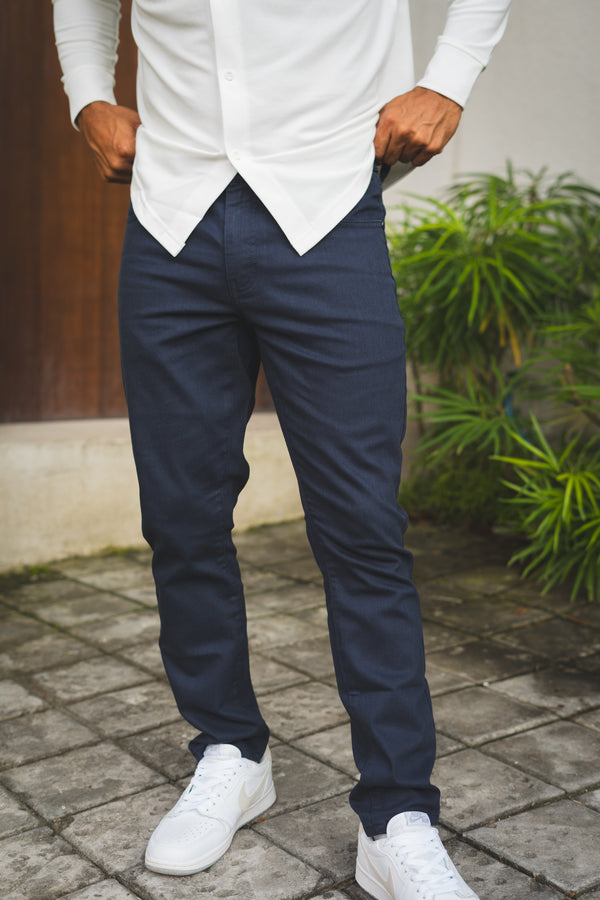 Garment Dyed Stretch Jeans Deep Sea