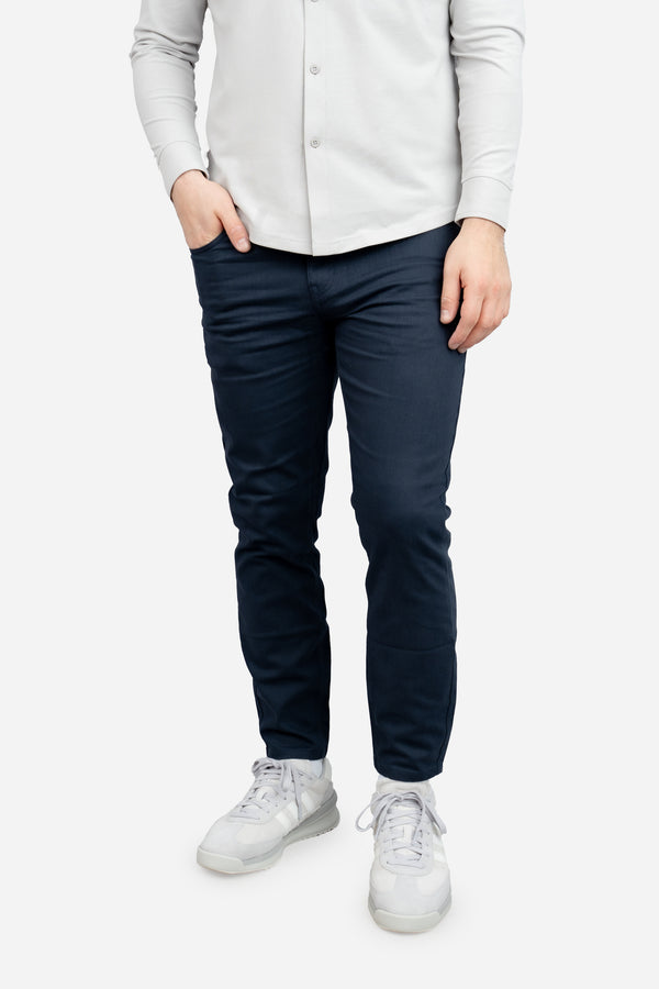 Garment Dyed Stretch Jeans Deep Sea