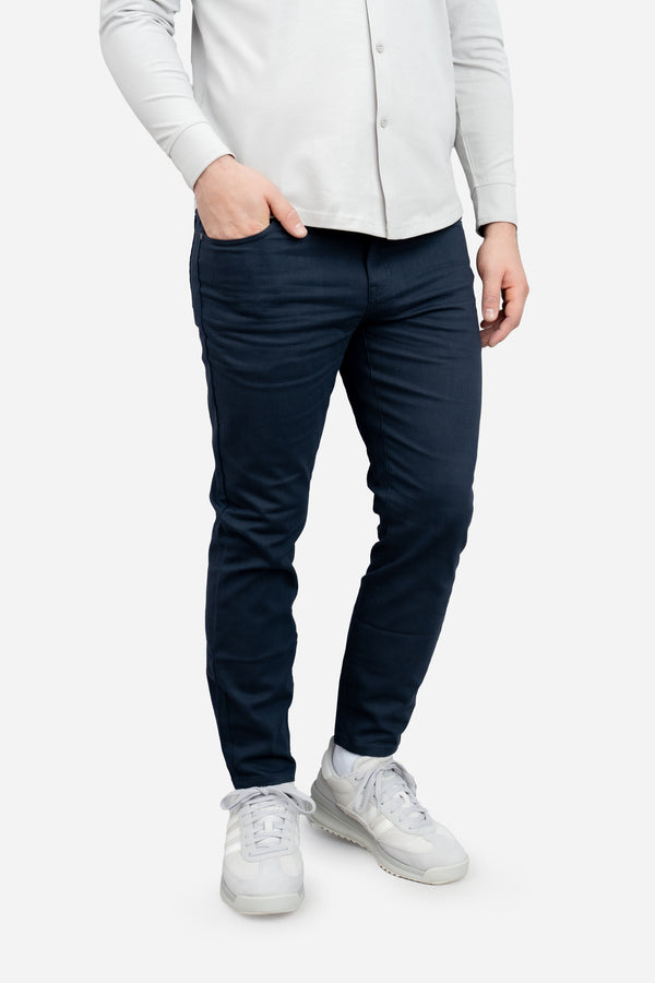 Garment Dyed Stretch Jeans Deep Sea