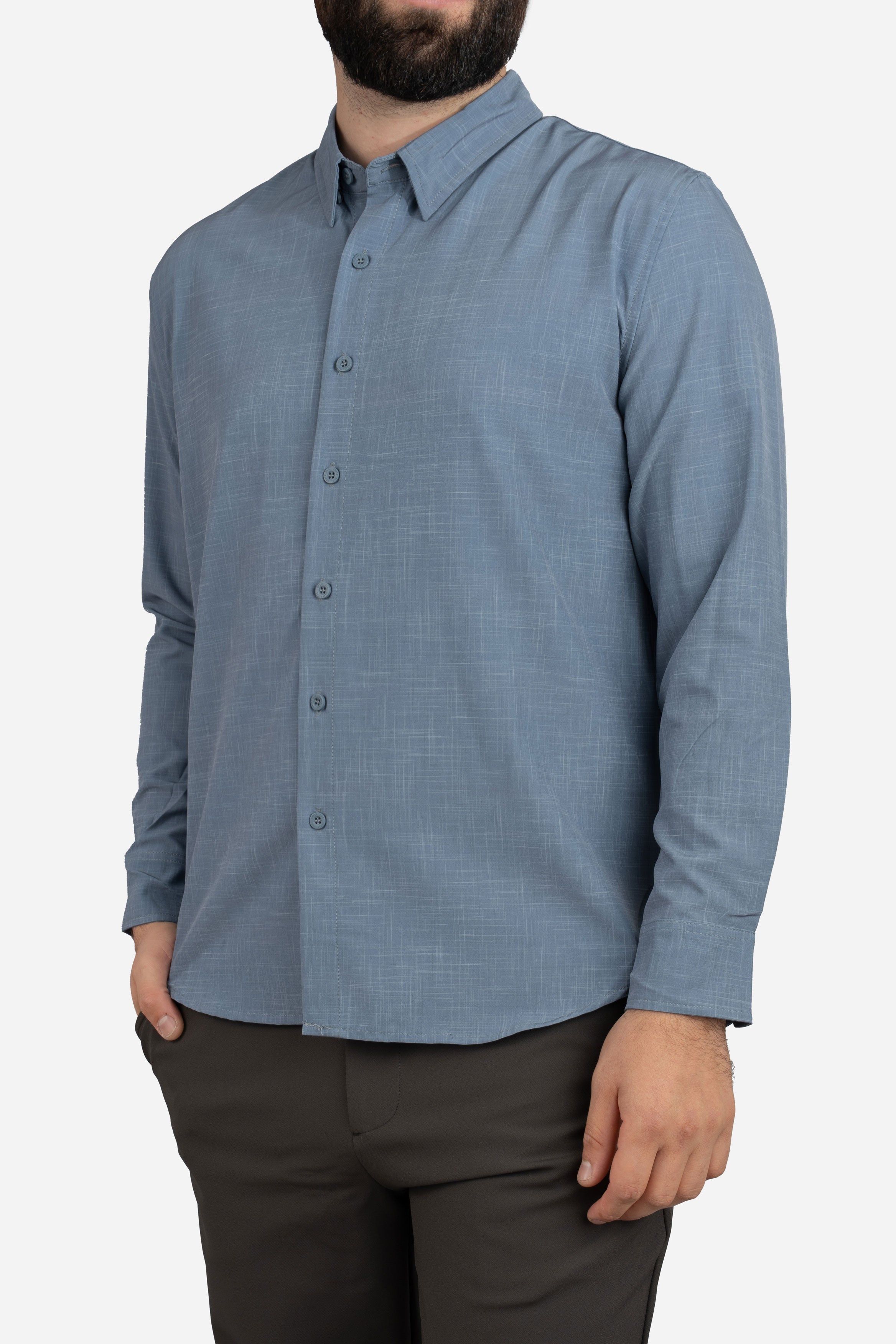 Warp Stretch Button Down Shirt Slate