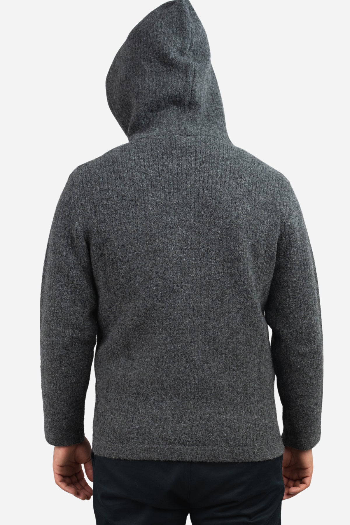 Wool Blend Sweater Hoodie Ash