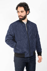 Quilted Bomber Jacket Navy