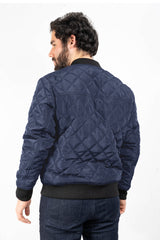 Quilted Bomber Jacket Navy